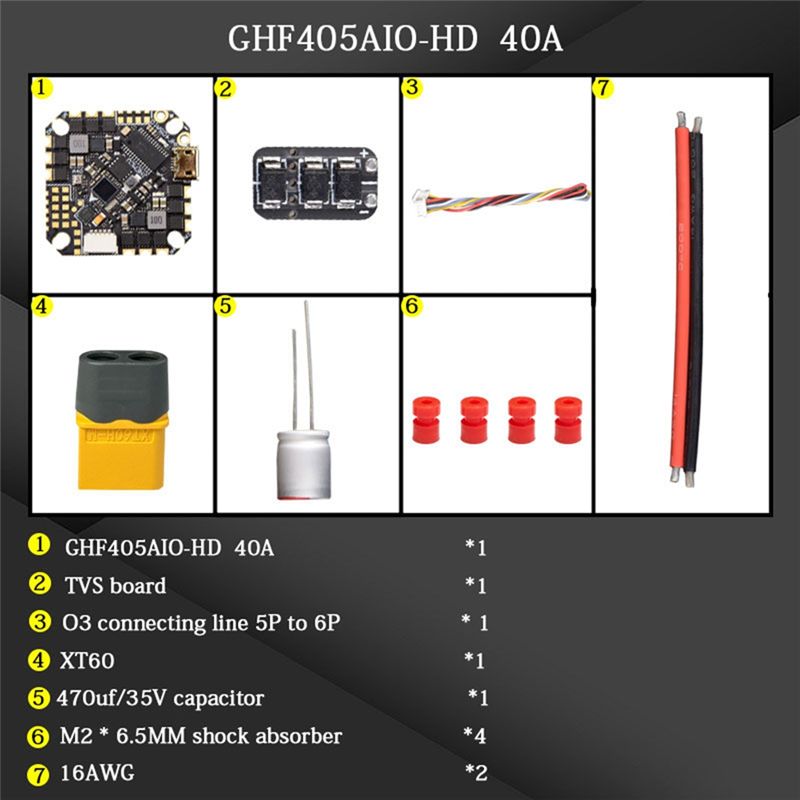 Fpv Drone Esc - ABTI-GHF405AIO-HD 40A وحدة تحكم طيران AIO